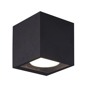 PRIOS Tetje Außenwandleuchte schwarz eckig 11,5 cm