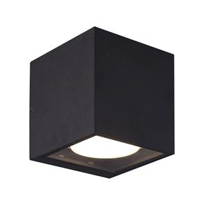 Prios Tetje buitenwandlamp zwart hoekig 11,5 cm