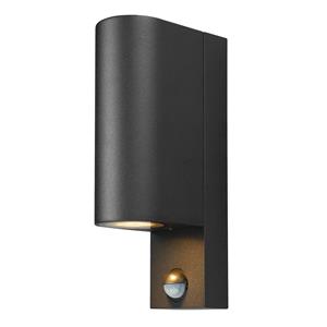 Prios Tetje buitenwandlamp zwart rond sensor