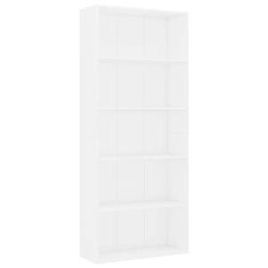 VidaXL Boekenkast met 5 schappen 80x30x189 cm spaanplaat wit
