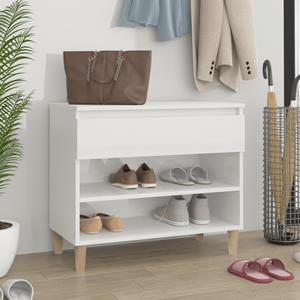 VidaXL Schoenenkast 70x36x60 Cm Bewerkt Hout Hoogglans Wit