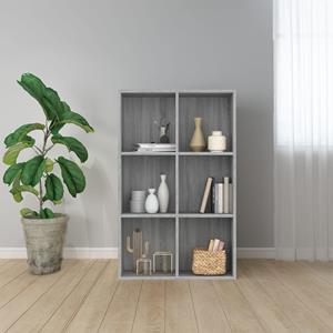 VidaXL Boekenkast/dressoir 66x30x98 Cm Bewerkt Hout Grijs Sonoma Eiken