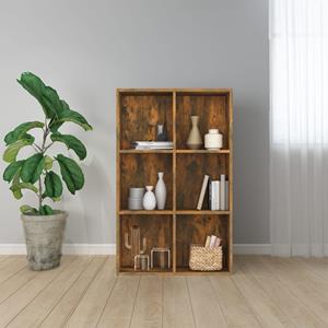 VidaXL Boekenkast/dressoir 66x30x98 Cm Bewerkt Hout Gerookt Eikenkleur