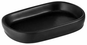 Aqualine Nero vrijstaand zeepbakje 13x2x9 cm mat zwart