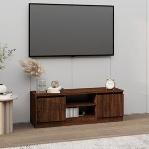 Tv-meubel met deur 102x30x36 cm bruineikenkleurig