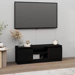 VIDAXL Tv-schrank Mit Tür Schwarz 102x30x36 Cm