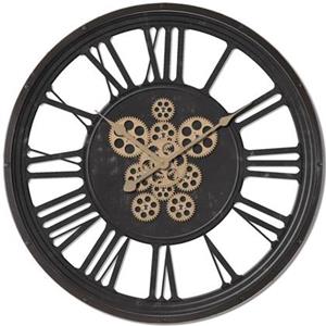 Homestylingshop Klok - wandklok zwart - wandklok goud - muurklok - Ø…