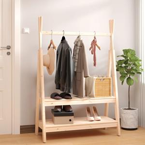 VidaXL Kledingrek 100x45,5x150 cm massief grenenhout