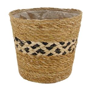 Dijk natural collections Mand Zeegras Met Plastic Binnenzijde Ø18x16cm