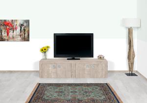 Steigerhouttrend Steigerhouten TV meubel Foresta met ring handgrepen