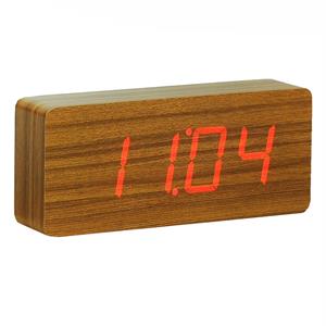Gingko  Slab Click Clock Teak