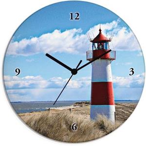 Artland Wandklok Vuurtoren Sylt geluidloos, zonder tikkende geluiden, niet tikkend, geruisloos - naar keuze: radiografische klok of kwartsklok, moderne klok voor woonkamer, keuken etc. - stijl: modern