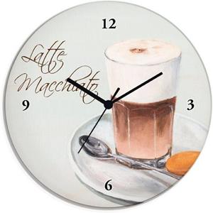 Artland Wandklok Latte macchiato geluidloos, zonder tikkende geluiden, niet tikkend, geruisloos - naar keuze: radiografische klok of kwartsklok, moderne klok voor woonkamer, keuken etc. - stijl: moder