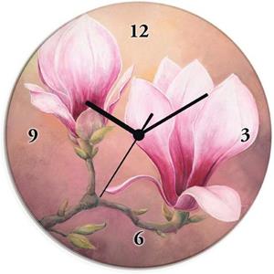 Artland Wandklok Late magnolia geluidloos, zonder tikkende geluiden, niet tikkend, geruisloos - naar keuze: radiografische klok of kwartsklok, moderne klok voor woonkamer, keuken etc. - stijl: modern