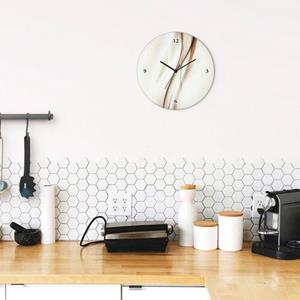 Artland Wandklok Bruin Abstract geluidloos, zonder tikkende geluiden, niet tikkend, geruisloos - naar keuze: radiografische klok of kwartsklok, moderne klok voor woonkamer, keuken etc. - stijl: modern