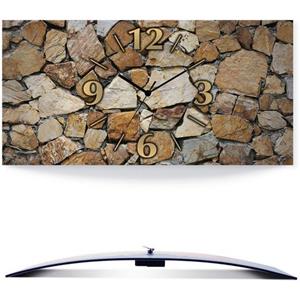 Artland Wandklok Bruine stenen muur