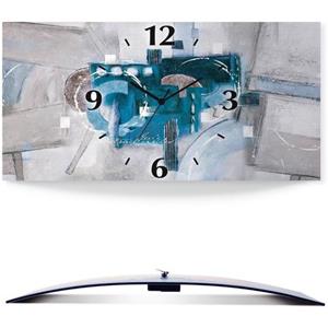 Artland Wandklok Abstracte blauwe rondjes in vele afmetingen & productsoorten - artprint van aluminium / artprint voor buiten, artprint op linnen, poster, muursticker / wandfolie ook geschikt voor de 