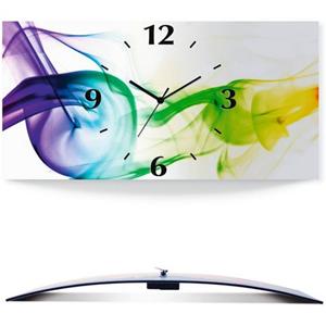 Artland Wandklok Rook - abstract 3d-look gebogen, zilver-metallic, geluidloos, zonder tikkende geluiden, niet tikkend, geruisloos - naar keuze: radiografische klok of kwartsklok, moderne klok voor woo