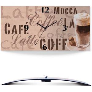 Artland Wandklok Koffie - latte macchiato 3d-look gebogen, geluidloos, zonder tikkende geluiden, niet tikkend, geruisloos - naar keuze: radiografische klok of kwartsklok, moderne klok voor woonkamer, 