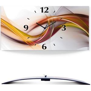 Artland Wandklok Abstract design oranje in vele afmetingen & productsoorten - artprint van aluminium / artprint voor buiten, artprint op linnen, poster, muursticker / wandfolie ook geschikt voor de ba