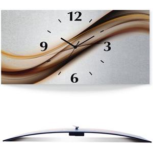 Artland Wandklok Golf 3d-look gebogen, zilver-metallic, geluidloos, zonder tikkende geluiden, niet tikkend, geruisloos - naar keuze: radiografische klok of kwartsklok, moderne klok voor woonkamer, keu