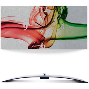 Artland Wandklok Botsing van rood en groen 3d-look gebogen, zilver-metallic, geluidloos, zonder tikkende geluiden, niet tikkend, geruisloos - naar keuze: radiografische klok of kwartsklok, moderne klo
