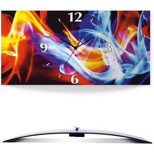 Artland Wandklok Vuur en ijs in vele afmetingen & productsoorten - artprint van aluminium / artprint voor buiten, artprint op linnen, poster, muursticker / wandfolie ook geschikt voor de badkamer