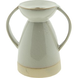 Clayre & Eef Kandelaar 9 cm Beige Porselein Kaarsenstandaard Kaarsenhouder