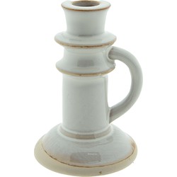 Clayre & Eef Kandelaar 14 cm Beige Porselein Kaarsenstandaard Kaarsenhouder