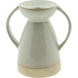 Clayre & Eef Kandelaar 13 cm Beige Porselein Kaarsenstandaard Kaarsenhouder