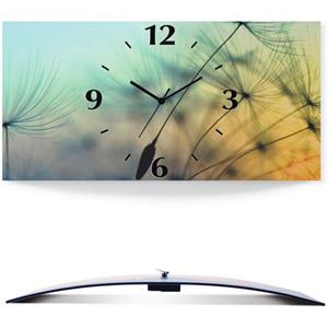 Artland Wandklok Gouden zonsondergang en paardenbloemen 3d-look gebogen, geluidloos, zonder tikkende geluiden, niet tikkend, geruisloos - naar keuze: radiografische klok of kwartsklok, moderne klok vo