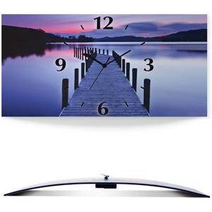 Artland Wandklok Panorama steiger Coniston Water in vele afmetingen & productsoorten - artprint van aluminium / artprint voor buiten, artprint op linnen, poster, muursticker / wandfolie ook geschikt v