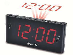 FM-radio met 180 graden tijdprojectie en 2 alarmtijden