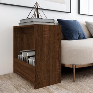 VidaXL Bijzettafel 50x26x50 cm bewerkt hout bruin eikenkleur