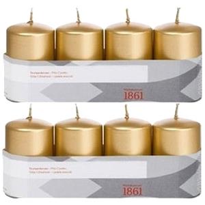 Shoppartners 8x Kaarsen Goud 5 X 8 Cm 18 Branduren Sfeerkaarsen tompkaarsen