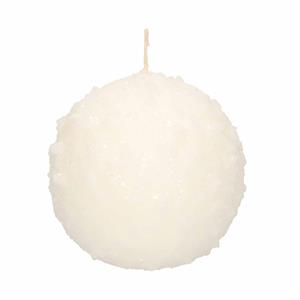 Enlightening Candles 1x Witte Sneeuwbal Bolkaars 10 Cm 67 Branduren - Bolkaarsen