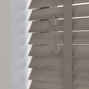 Decora Sunwood houten jaloezie met ladderband - asgrijs