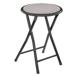 Bijzet Krukje/stoel - Opvouwbaar - Zwart/grijs - 46 Cm - Bijzettafels