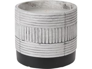 Pro Garden Citronella Kaars In Keramieken Pot Grijs-zwart Dia.12,5x11cm