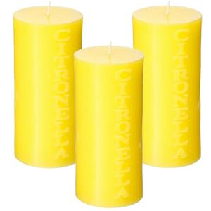 Atmosphera 3x stuks antimuggen Citronella stomp kaarsen 64 branduren geel -