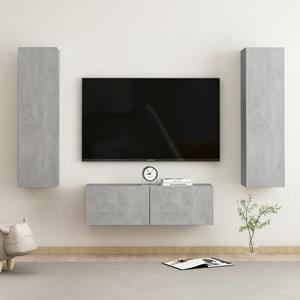 VIDAXL 3-tlg. Tv-schrank-set Betongrau Spanplatte