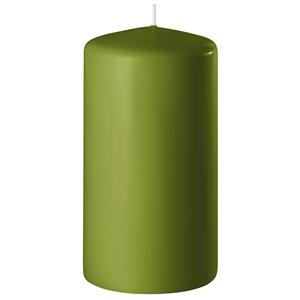 Enlightening Candles 1x Kaarsen olijf groen 6 x 8 cm 27 branduren sfeerkaarsen -