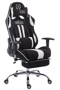 CLP Racing Bürostuhl Limit Stoff Mit Fußablage  Schwarz/weiß