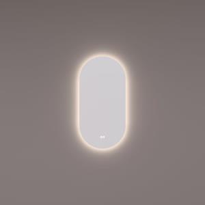 HIPP design 14900 ovaal rechte spiegel 50x100cm met indirecte LED en spiegelverwarming