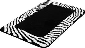 Meusch Badematte Nola, Höhe 15 mm, rutschhemmend beschichtet, fußbodenheizungsgeeignet-schnell trocknend, Badteppich, mit Zebra Bordüre, waschbar