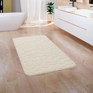 PACO HOME Badematte »Corby 256« , Höhe 13 mm, Badteppich, Uni Farben, Motiv Steine, Hoch-Tief Effekt