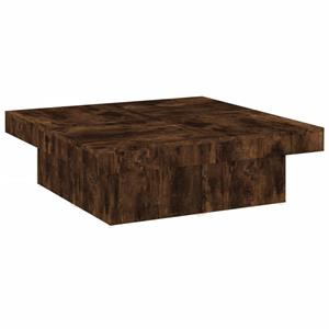 VidaXL Salontafel 90x90x28 Cm Bewerkt Hout Gerookt Eikenkleurig