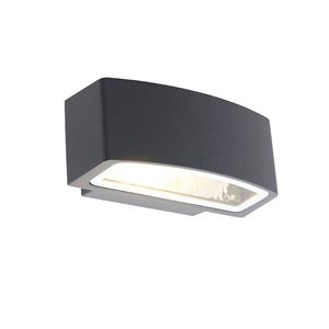 Qazqa Modern Buitenwandlamp Grafiet 14,3 Cm Ip44 - Latina