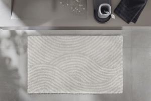 Kleine Wolke Badematte Calma, Höhe 30 mm, rutschhemmend beschichtet, fußbodenheizungsgeeignet, Badteppich, Wellen Design
