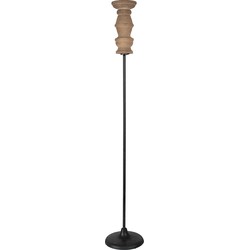 Clayre & Eef Kandelaar 88 cm Zwart Bruin Hout Ijzer Kaarsenhouder Kaarsenstandaard